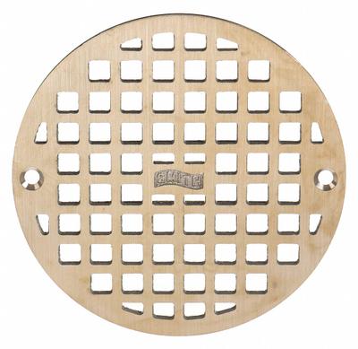 JAY R. SMITH MFG. CO Grate: A, Round, 5 5/8 in Overall Dia, 3/8 in Overall Ht, Nickel Bronze - Light-Duty Floor Drain Grates (Class A)
