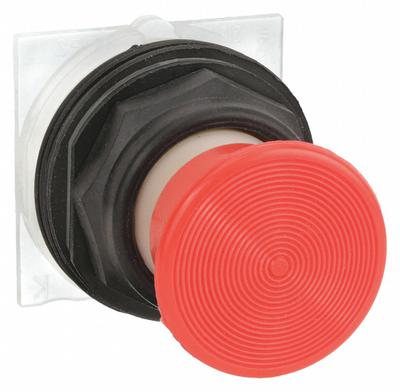 SCHNEIDER Mushroom Head Push Button: Red, 30 mm Mounting Size, Non-Metallic - Mushroom-Head Push-Button Operators