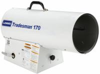 L.B. WHITE Portable Gas Torpedo Heater: 155,000 BtuH Heating Capacity Output, Natural Gas, Electric (MPN CP170ESNN21163T). Key specifications — Brand: L.B. WHITE; Key Features: Thermostat; Overall Dimensions - H x W x D: 16 in x 9-1/2 in x 24 in.