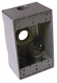 BELL Electrical Box: Aluminum, Rectangular, 1 Gangs, 3/4 in Hub Size, 16.5 cu in Capacity, Gray (MPN 5330-0). Key specifications — Color: Gray; Brand: BELL.