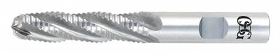 OSG Roughing End Mill: Cobalt, 6 Flute, 1-1/4" Mill Dia, 2" LOC, 4-1/2" OAL (MPN 4412100) - General Purpose Cobalt Roughing End Mills