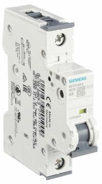 SIEMENS IEC Supplementary Protector: 3 A Amps, 72V DC, 10kA at 230/400V AC, Screw Clamp, 5SY4, A (MPN 5SY41035). Key specifications — Brand: SIEMENS; Terminal Connection: Screw Clamp; DC Voltage Rating: 72V DC; Max. AIR Rating: 10kA at 230/400V AC; Series: 5SY4; AC Voltage Rating: 230/400V AC; Curve Type: A.