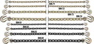 B/A PRODUCTS CO. Straight Chain: 5/16 in Trade Size, 70 Chain Grade, Steel, Grab Hook - High-Strength Grade-70 Load Securing-Chains