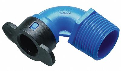HYDRORAIN Elbow: 1/2" BLR x 3/4" NPT Ell, ABS Plastic, 80 psi Max Working Pressure - Irrigation Elbow Fittings