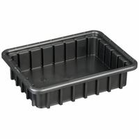 LEWISBINS Divider Box: 0.1 cu ft, 10 3/4 in x 8 1/4 in x 2 1/2 in, Lid Not Included, Plastic (MPN DC1025 XL). Key specifications — Includes Dividers: Dividers Not Included; Includes Lid: Lid Not Included; Material: Plastic; Color: Black; Brand: LEWISBINS.