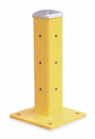 APPROVED VENDOR Corner Post: Corner, 18 1/2 in Overall Ht, Steel, Powder Coated - Bolt-On Guardrail Posts