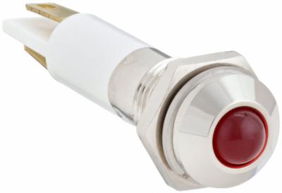 APPROVED VENDOR Raised Panel Light: 5/16 in Panel Mounting Hole Dia, LED, Red, Raised Head - LED Indicator Pilot Lights