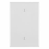 LEVITON Wall Plate: Blank, 1 Gang, White, Jumbo Size (MPN 88114). Key specifications — Brand: LEVITON; Material: Plastic.