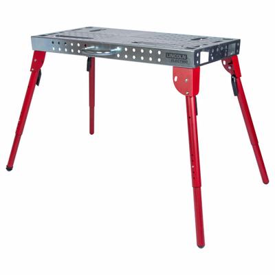 LINCOLN ELECTRIC: 27 in to 37 in to 37 in Ht Range, 44 in Dp, 21 in Wd - Adjustable-Height Folding Welding Tables