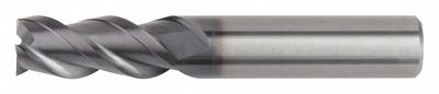 WIDIA HANITA Square End Mill: Carbide, AlTiN Coated, 3 Flute, 1 mm Mill Dia, 3 mm LOC - Carbide Square End Mills for Steel & Cast Iron