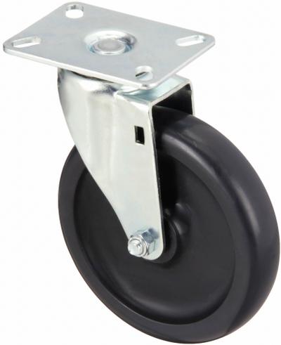 APPROVED VENDOR Plate Caster: Swivel, No Brake, Polyolefin, 6 in Wheel Dia, 1 1/4 in Wheel Wd - Light-Duty Plate Casters