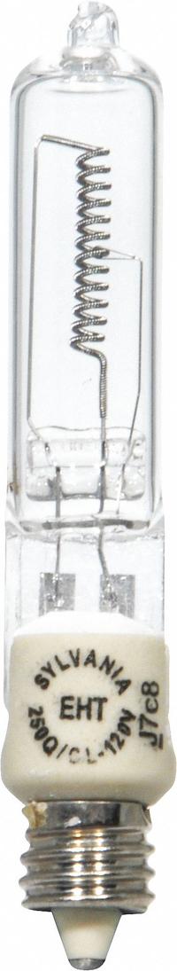 LEDVANCE/ SYLVANIA Halogen Bulb: Halogen, Miniature Candelabra Screw (E11), (T) Tubular, T4, 58762. Key specifications — attr923609: White; attr923593: T4; attr923631: 58762; attr916823: LEDVANCE/ SYLVANIA; attr923634: 120V AC.