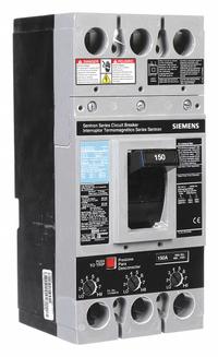 SIEMENS Molded Case Circuit Breaker: 150 A Amps, 22kA at 600V AC, Fixed, Lug, ABC, FXD6-A, 600V AC (MPN FXD63B150). Key specifications — Phase Connection: ABC; Instantaneous Trip: Fixed; Terminal Connection: Lug; Series: FXD6-A; Max. AIR Rating: 22kA at 600V AC.
