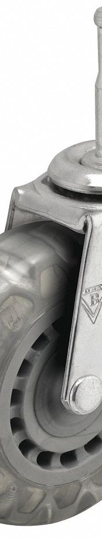 SHEPHERD CASTER Stem Caster: Swivel, 3 in Wheel Dia., 13/16 in Wheel Wd, 3 1/2 in Mounting Ht, Steel (MPN PRE30302ZN-VPR01(CG)). Key specifications — Wheel/Tread Color: Clear; Brand: SHEPHERD CASTER; Wheel Bearing Type: Plain; Roll Up: Swivel.