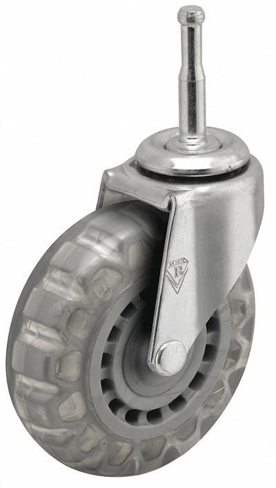 SHEPHERD CASTER Stem Caster: Swivel, 3 in Wheel Dia., 13/16 in Wheel Wd, 3 1/2 in Mounting Ht - Single-Wheel Grip-Neck Stem Casters