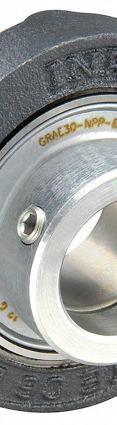 INA 2 Bolt Flange Bearing: Radial Ball, 40 mm Bore, Cast Iron, Eccentric Collar, 150 mm Lg, Rhombus (MPN GLCTE40-XL). Key specifications — Bore Type: Cylindrical; Brand: INA; Lubricant Material: Lithium Complex Grease; Mounting Bolt Size: M12; Split Housing: Not Split; System of Measurement: Metric.