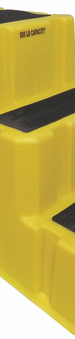 DPI Step Stool: 3 Steps, 1.7 ft Overall Ht, 500 lb Load Cap, Plastic, 1.6 ft Standing Ht (MPN NST3-14). Key specifications — Brand: DPI; Color: Yellow.