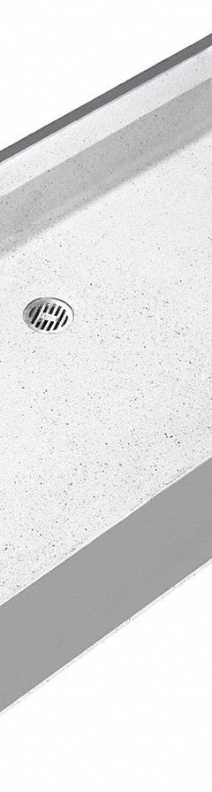FIAT PRODUCTS Shower Floor: Rectangle, Barrier Free Threshold, Terrazzo, 36 in Overall Lg (MPN WTR5007081). Key specifications — Material: Terrazzo; Drain Location: Center; Brand: FIAT PRODUCTS.