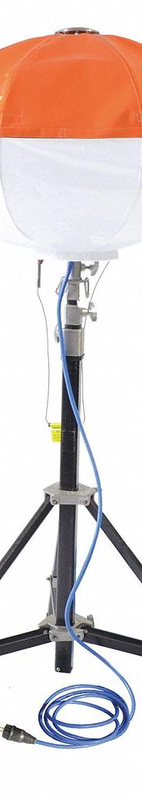 POWERMOON Temporary Job Site Light: LED, 110,000 lm Max Brightness, 12 ft Max Ht, 120V AC, IP54 (MPN PL1000LED110V10FT). Key specifications — Operating Voltage: 120V AC; Brand: POWERMOON; Frame Color: Black/Orange; Manufacturer Part Number: PL1000LED110V10FT.