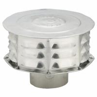 Vent Cap: Louvered Hood Venting, Vented Rain Cap, Round, 3 in Duct, 3105, Aluminum, Silver Finish (MPN 3CW). Key specifications — Screen Included: No; Backdraft Damper Included: No; Brand: AMERI-VENT; Product Type: Vent Cap; Color: Silver; Connection Type: Press Fit; Type of Cap/Hood: Wall Cap; Material of Cap/Hood: Aluminum.