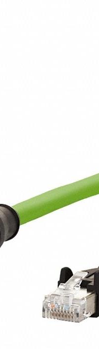 METZ CONNECT M12 Cable: Cat5/PROFINET, M12 Plug Male Straight x RJ45 Male Straight, 5 m Lg, PUR, D (MPN 142M1D15050). Key specifications — Brand: METZ CONNECT; Cable Jacket Color: Green; End 1 Coding: D; End 2 Coding: D; IP Rating: IPX0; Performance Category: Cat5; PROFINET.