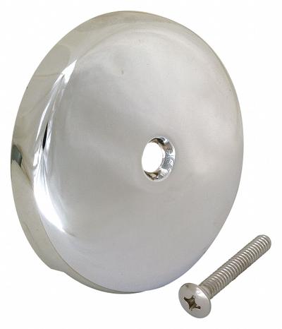 APPROVED VENDOR Overflow Face Plate: Brass, Chrome-Plated - Bathtub Drain Replacement Parts