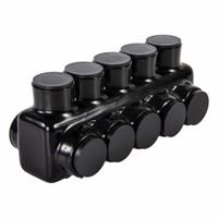 POLARIS Multitap Connector: 5 Port, Double-Sided Entry, 6 AWG – 350 kcmil Wire Size, Black (MPN IPLD350-5B). Key specifications — Body Material: Aluminum; Brand: POLARIS.