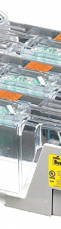 BUSSMANN Fuse Block: Open Block Design, 3 Pole, 250 V AC, Box Lug, Non-Indicating (MPN HM25600-3CR). Key specifications — attr233046: BUSSMANN.