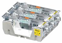 BUSSMANN Fuse Block: Open Block Design, 3 Pole, 250 V AC, Box Lug, Non-Indicating (MPN HM25600-3CR). Key specifications — attr233046: BUSSMANN.