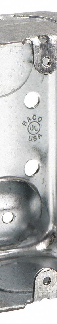 RACO Electrical Box: Steel, Steel Material & Nominal Size, 1 Gangs, 1 7/8 in Box Dp, 2 1/8 in Box Wd (MPN 663). Key specifications — Brand: RACO; Bracket Style: Without Bracket; Clamp Style: Without Clamps.