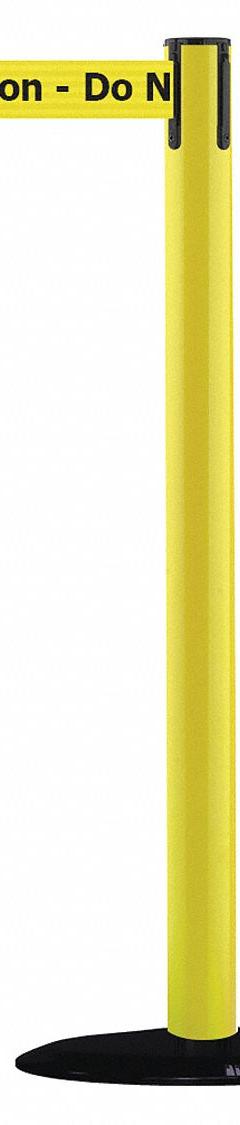 TENSABARRIER Barrier Post with Belt: Yellow, No Pattern, Caution Do Not Enter, 7 1/2 ft Belt Lg (MPN 875-35-STD-NO-YAX-C). Key specifications — attr981468: Cast Iron; attr981465: Yellow; attr981461: TENSABARRIER; attr981440: Plastic; attr981443: Yellow; attr981449: Caution Do Not Enter; attr981448: Black.