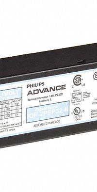 ADVANCE Fluorescent Ballast: 120 to 277V AC, 1/2 Lamps Supported, 17 W_25 W_28 W_32 W Bulb Watt (MPN IOP-2PSP32-N). Key specifications — Lamp Types Supported: (2) F28T8; Brand: ADVANCE; Number of Lamps Supported: 1.