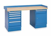 LISTA Workbench: Fixed Ht, Butcher Block, 72 in x 30 in, 1,000 lb Overall Load Capacity, Blue (MPN XSWB52-72BT/BB). Key specifications — Brand: LISTA.