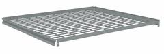 TENNSCO Shelf: 48 in x 36 in, 500 lb Load Capacity, Steel, 5 ga Decking, Gray, Shelf (MPN ZAES-4836W). Key specifications — Decking Material: Steel; Includes: (4) Beams; Decking Finish: Zinc Plated; Shelf Configuration: Single Straight; Color: Gray; Frame Material: Steel; Brand: TENNSCO; Frame Finish: Zinc Plated.