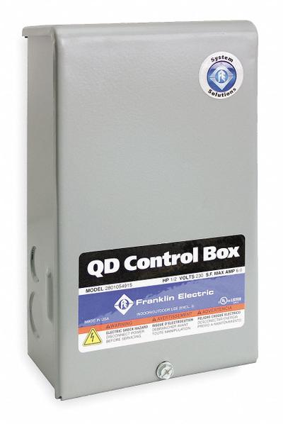 FRANKLIN ELECTRIC Pump Control Panel: Simplex, Single Phase, 230V AC, 4.6 A, No Switch Included - Submersible Deep-Well Pump Control Panels