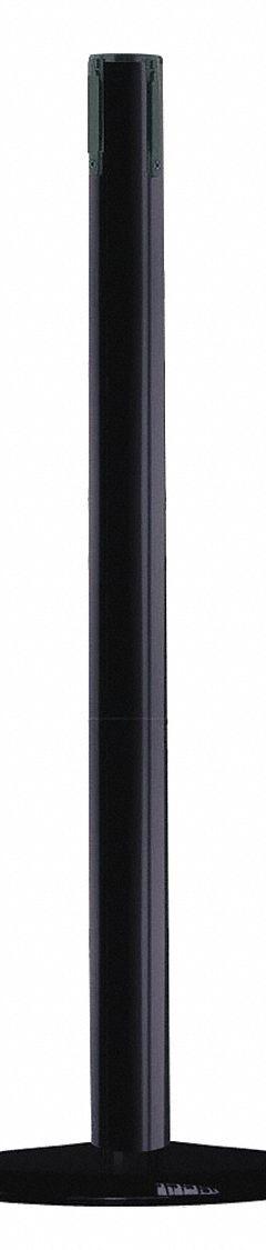 TENSABARRIER Single Belt Receiver Post: Round Flat, 37 1/2 in Post Ht, Black, Plastic, Flat (MPN 875-33-RCV). Key specifications — Brand: TENSABARRIER; Post Color: Black; Post Material: Plastic; Base Material: Cast Iron; Base Shape: Flat.