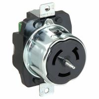 HUBBELL Locking Receptacle: Non-NEMA, Black, 250V AC, 50 A Current Rating, 2 Poles, 3 Wires (MPN CS8269). Key specifications — Brand: HUBBELL.