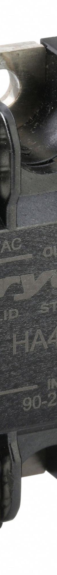 CRYDOM Solid State Relay: Surface Mounted, 75 A Max Output Current, SCR, AC Output (MPN HA4875). Key specifications — Brand: CRYDOM; Current Type: AC; Electrical Connection: Screw Clamp; Finger Safe: No; Input Current: 10 mA; Maximum Output Current without Heat Sink: Not Recommended; Mounting Style: Panel; Output Voltage: 48 to 530V AC.