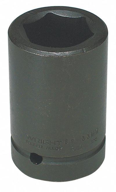WRIGHT TOOL Impact Socket: 1 in Drive Size, Metric, 85 mm Socket Size, 6-Point, Deep - 1" Drive Impact Sockets