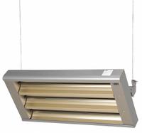 FOSTORIA Electric Infrared Heater: 10,950W Watt Output, 480V AC, 1 or 3 Phase, Hardwired, Aluminum (MPN 463-60-THA-480V). Key specifications — Wattage Output: 10,950W; Voltage: 480V AC; Brand: FOSTORIA; Electrical Connection: Hardwired; Element Type: Quartz Lamp; Housing Color: Silver; Housing Material: Aluminum; Overall Dimensions - L x W x D: 46 in x 21-1/2 in x 11 in.