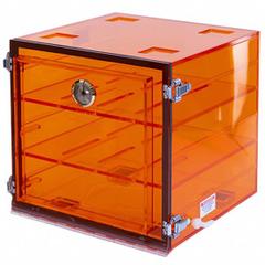 Acrylic Desiccator with Gas Port: Rectangular, 5.59 cu ft Capacity, Acrylic, 12 in Overall Wd (MPN 860-CGA/NS). Key specifications — Includes: Gas Ports; Material: Acrylic; Brand: PLAS-LABS; Desiccator Shape: Rectangular.
