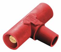 Paralleling Tee: Male-Male-Female, Red, 600V AC/600V DC, 400 A, Series 16 (MPN HBLPTR). Key specifications — Brand: HUBBELL; Gender Configuration: Male-Male-Female.
