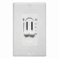 HUNTER Speed Control: White, 2 3/4 in Lg (MPN 27182). Key specifications — Finish: White; Material: Plastic; Switch Style: Dual Slide; For Use With: Hunter Residential Ceiling Fans; Brand: HUNTER.