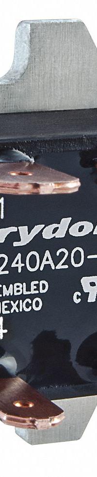 CRYDOM Solid State Relay: Surface Mounted, 10 A Max Output Current, SCR, AC Output (MPN EL240A10-24). Key specifications — Brand: CRYDOM; Current Type: DC; Electrical Connection: Quick-Connect; Finger Safe: No; Input Current: 19 mA; Maximum Output Current without Heat Sink: 9 A; Mounting Style: Panel; Output Voltage: 24 to 280V AC.