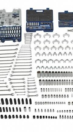 WILLIAMS Master Tool Set: 449 Total Pcs, Metric/SAE, 1/4 in/3/8 in/1/2 in Socket Drive Size (MPN JHWMONSTERTB). Key specifications — attr538253: WILLIAMS; attr548973: (3) Slip-Joint Pliers; attr548974: (24) Hex Keys; attr548975: (14) Drive Tools; attr548983: (43) Combination Wrenches.
