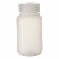 NALGENE Laboratory Bottle: PPCO, 125 mL, 4 fl oz, Closure Included, Natural, 38 mm, Polypropylene (MPN 2105-0004). Key specifications — Brand: NALGENE; Graduated: No; Body Color: Natural.