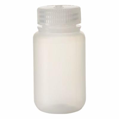 NALGENE Laboratory Bottle: PPCO, 125 mL, 4 fl oz, Closure Included, Natural, 38 mm - PPCO Wide Mouth Round Lab Bottles