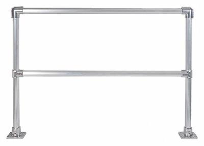 HOLLAENDER Handrail Section: Toe Board Not Included, 5 in x 5 in, Floor Mounted Rail Mounting - Handrail Lengths