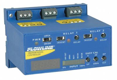 FLOWLINE Level Controller: DIN Rail Mount, 2 Relays, LED, 3.5 Digits, -40°F to 158°F - Liquid Level Transmitter Displays