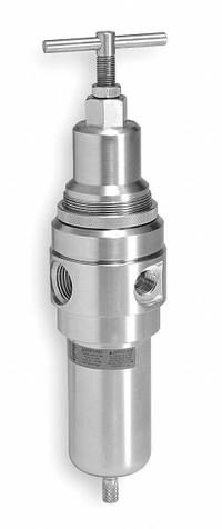 WILKERSON Filter-Regulator: Stainless Steel Bowl, 1/2 in NPT, 72 cfm, 5 micron, 0 psi to 60 psi (MPN SB2-04-KYSS). Key specifications — attr109419: WILKERSON; attr109429: Stainless Steel; attr109463: No; attr109467: Fluorocarbon; attr109468: SB2.